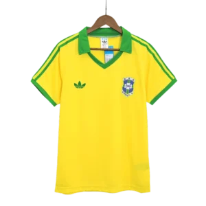 Brazil Nation Home Soccer Retro Yellow Jersey 1977