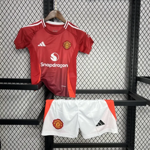 24-25 Manchester United Home Kids Jersey+Shorts - Image 8
