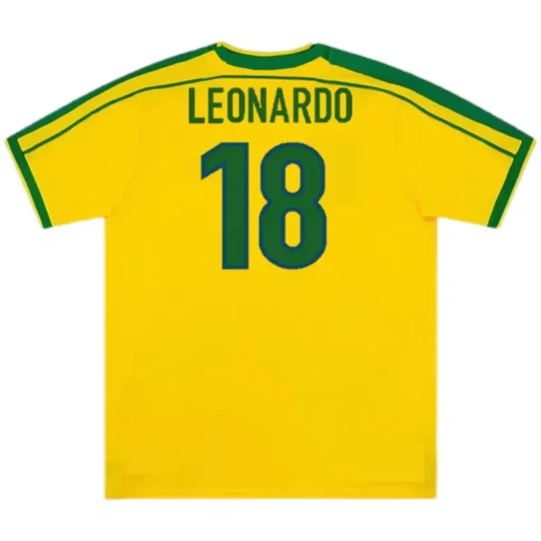 Brazil Nation Retro Ronaldo #9 Rivaldo #10 Cafu #2 Leonardo #18 R.carlos #6 Denilson #19 Jersey Home World Cup 1998 - Image 7