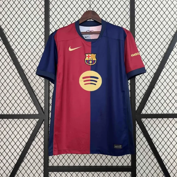 Barcelona Home Kits(Jersey+Shorts) 2024/25 - Spotify Logo Without Text - Image 3