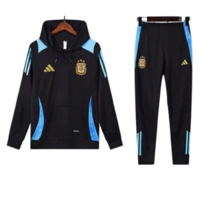 Argentina Nation 2024-25 Hooded Black Training Tracksuit Kits