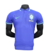 Brazil Nike Men's 2024 Slim Fit POLO Shirt - Blue