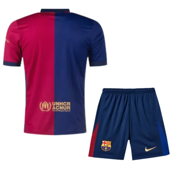 Barcelona Home Kits(Jersey+Shorts) 2024/25 - Spotify Logo Without Text - Image 2