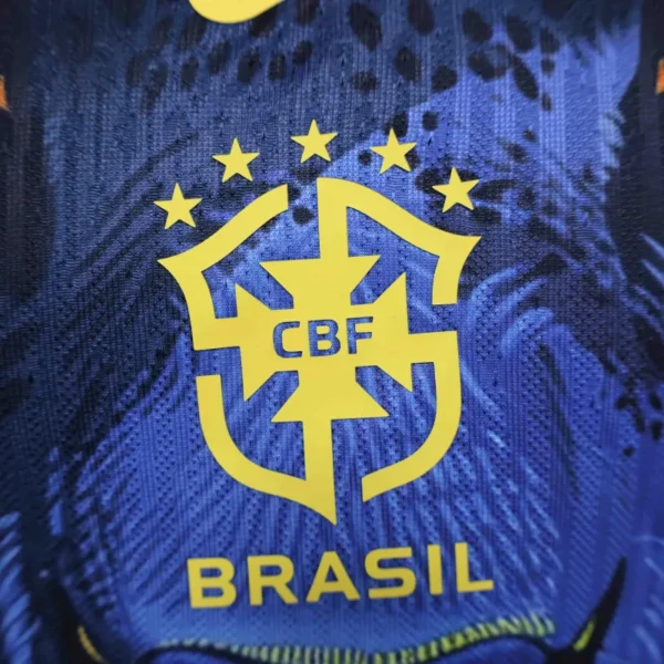 Brazil Nation 24/25 Panther Eyes Player Special Edition Blue Football Jersey - Image 4