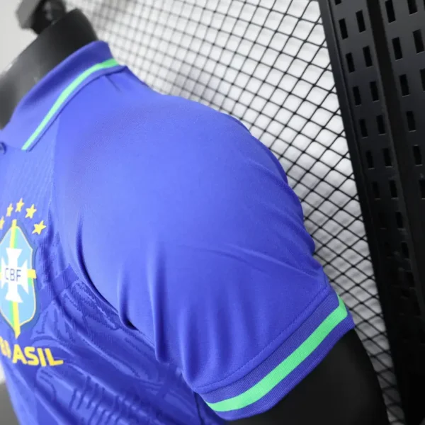 Brazil Nike Men's 2024 Slim Fit POLO Shirt - Blue - Image 5