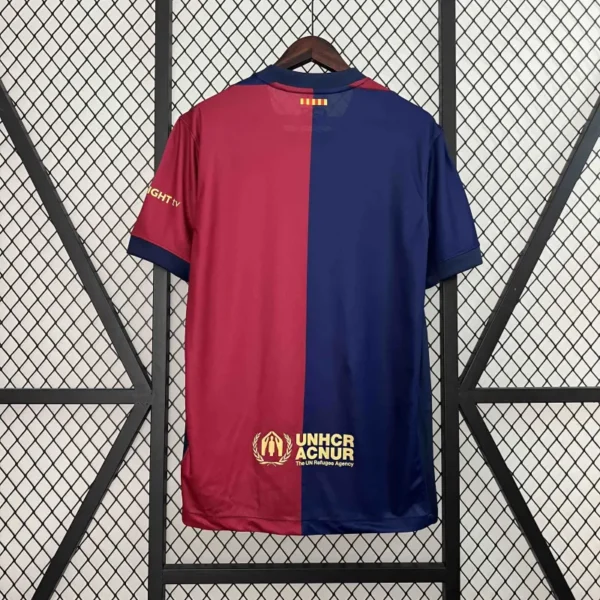 Barcelona Home Kits(Jersey+Shorts) 2024/25 - Spotify Logo Without Text - Image 4