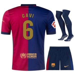 Barca 2024 2025 Home Gavi Kids Kit Shirt