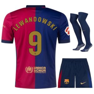 Barca Kids Kit Shirt 2024 2025 Home Lewandowski